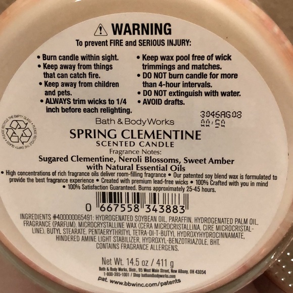 NWT Bath & Body Works Soring Clementine 3 wick candle. - Picture 7 of 8